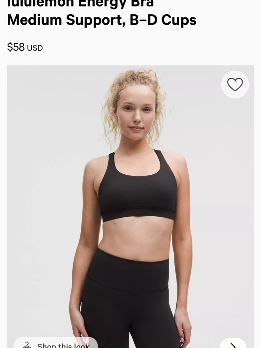 lululemon athletica Energy Bra - Black